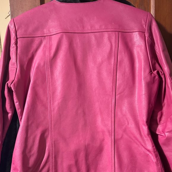 JohnPaulRichard Fuchsia Leather Jacket - Picture 4 of 7